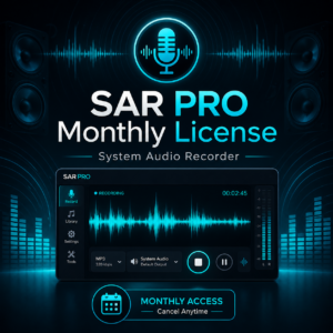 SAR PRO 1 Month license for Solavixa Audio Recorder